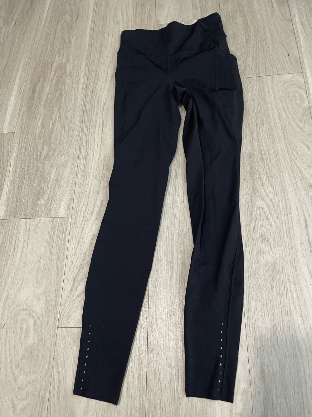 lululemon athletica Black High-Rise Leggings with Hem Stud Details